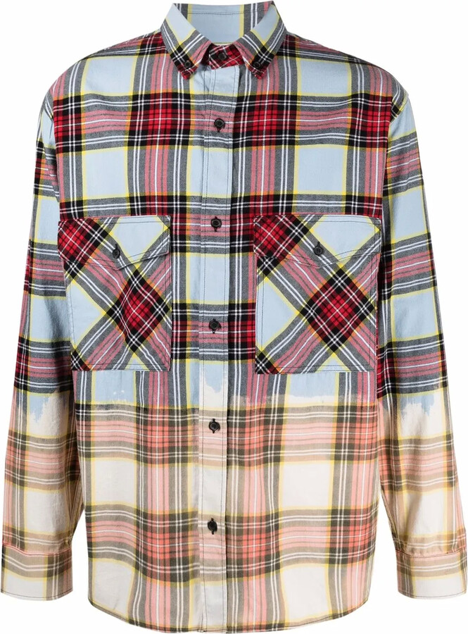 COUNTY OF MILAN Dyed-Effect Check Shirt