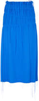 Helmut Lang Nubby Blue Ruched Skirt 