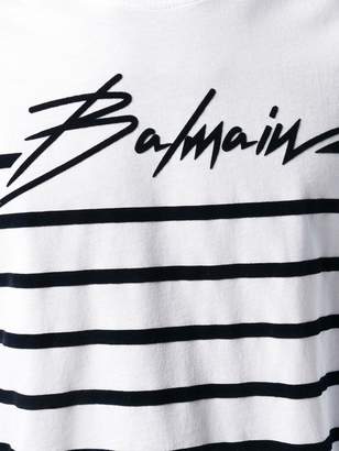 Balmain striped logo T-shirt