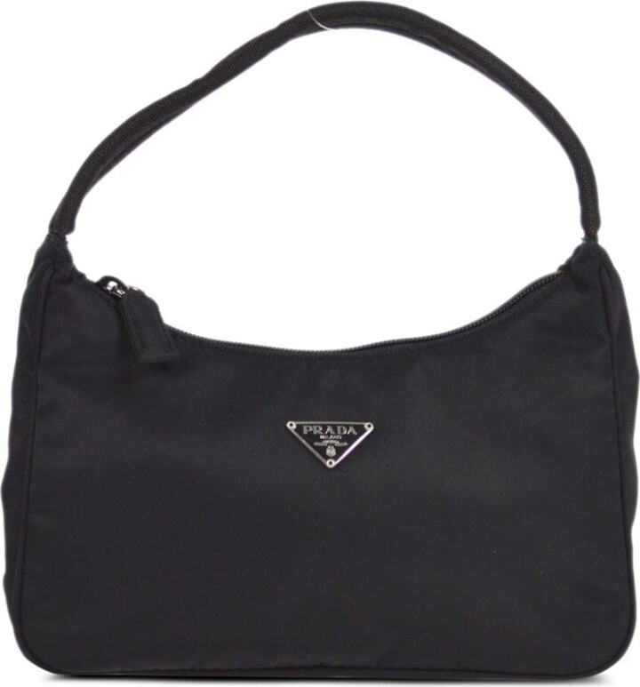 Prada crossbody black leather bag silver hardware – The Find
