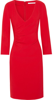 Diane von Furstenberg Eliana Ruched Stretch-crepe Dress - Red - ShopStyle