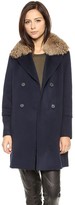 Thumbnail for your product : Vince Fur Collar Pea Coat