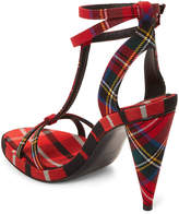 Thumbnail for your product : Burberry Vibrant Red Plaid T-Strap Sandals