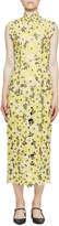 Thumbnail for your product : Erdem Floral-Embroidered Organza Mock-Neck Midi Dress