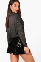 Thumbnail for your product : boohoo Metallic Plunge Batwing Body
