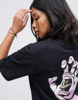 Thumbnail for your product : Santa Cruz Boyfriend T-Shirt With Tye Dye Screaming Hand Back Print