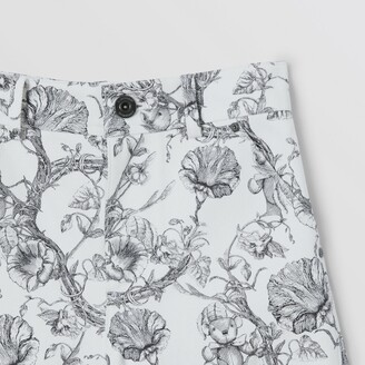 Burberry Childrens Floral Sketch Print Denim Shorts Size: 8Y