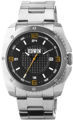 Edwin EMERGE Men's 3 Hand-Date Watch, Stainless Steel Case and Band