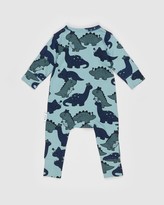 Thumbnail for your product : Huxbaby Boy's Green Longsleeve Rompers - Dino Zip Romper - Babies - Size 6-12 months at The Iconic
