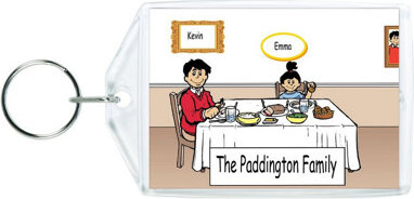 Printed Perfection Personalized Family Dinner - Single Dad 1 girl Acrylic Key Chain