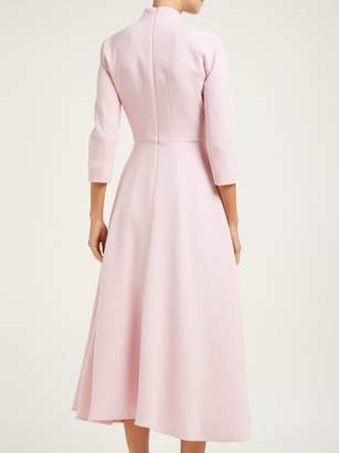 Emilia Wickstead Ashton Panelled Wool-crepe Midi Dress - Womens - Light Pink