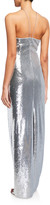 Thumbnail for your product : Aidan Mattox Sequin Side-Cutout Halter Gown