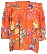 Thumbnail for your product : Quiz Orange And Yellow Floral Bardot Top