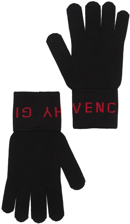 Givenchy Brand Logo Wool Gloves - ShopStyle
