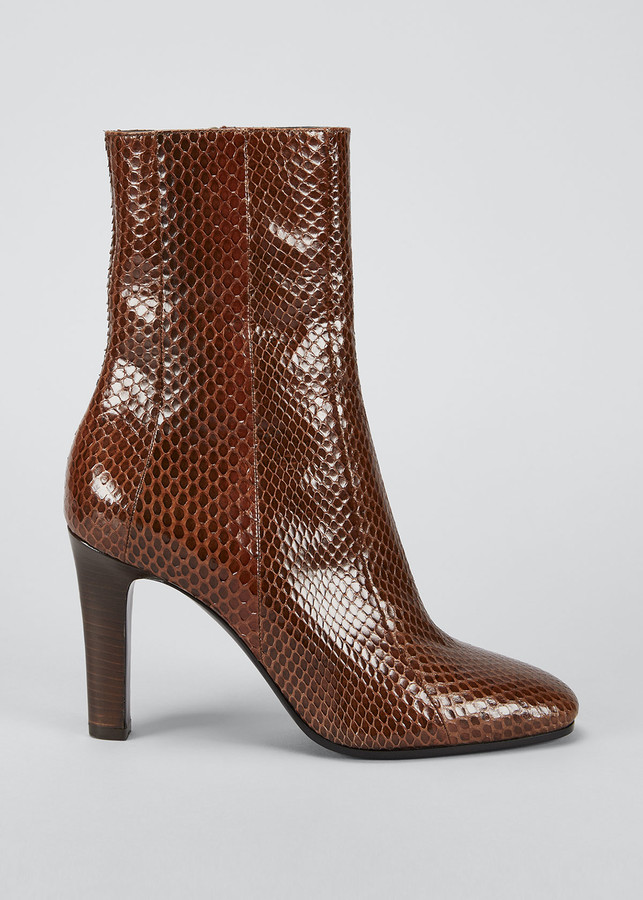 red snakeskin boots womens