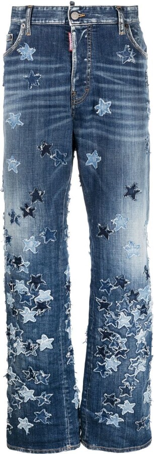 MISBHV Upcycled monogram-patchwork Jeans - Blue
