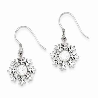 Vishal Jewelry Sterling Silver CZ Snowflake Dangle Earrings