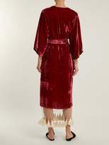 Thumbnail for your product : Rhode Resort Leonard Tassel Hem Velvet Dress - Womens - Burgundy