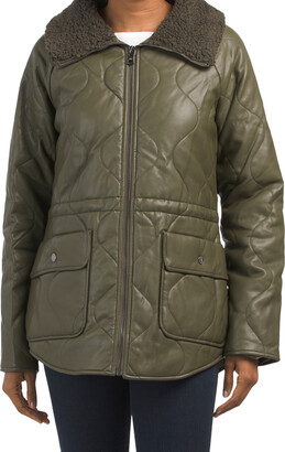 Kenneth Cole Faux Leather Quilted Jacket