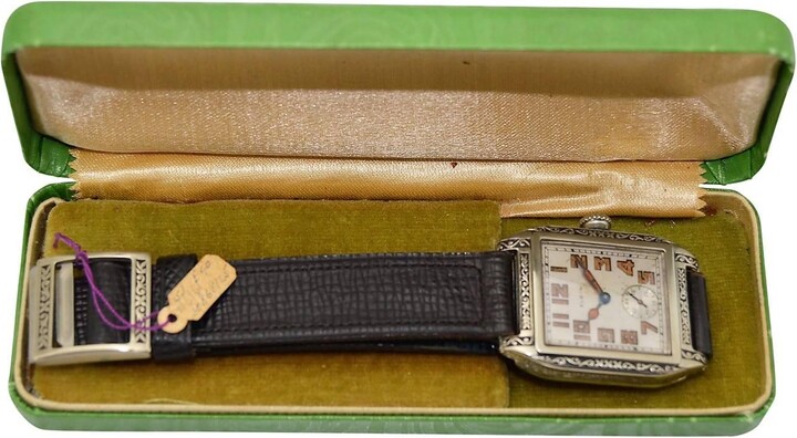 Elgin White Gold Filled Art Deco Manual Wristwatch, Circa 1926