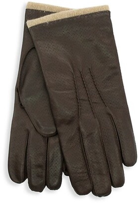 Portolano Perforated Leather Gloves - ShopStyle