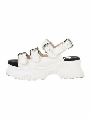 Buffalo London Leather Studded Accents Sandals - ShopStyle
