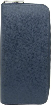 Louis Vuitton Zippy Wallet Vertical Mens Long Wallets, Navy