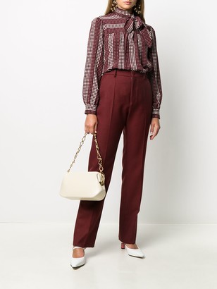 Ports 1961 Spotted Silk Pussy-Bow Blouse