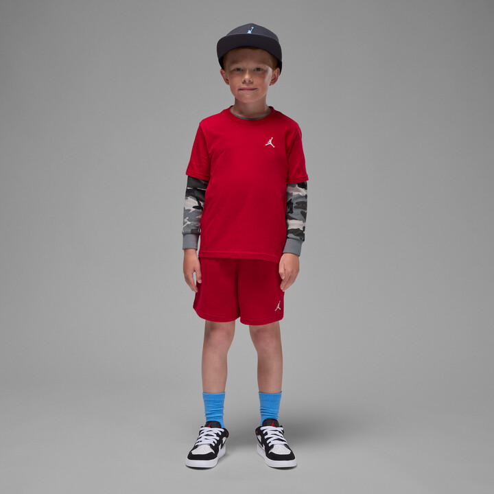 Jordan Brooklyn Essentials Little Kids' 2-Piece French Terry Shorts Set in Red | 85D979-R78