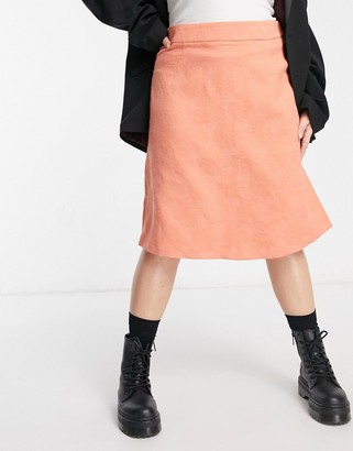 ELVI Plus jaquard mini skirt in peach