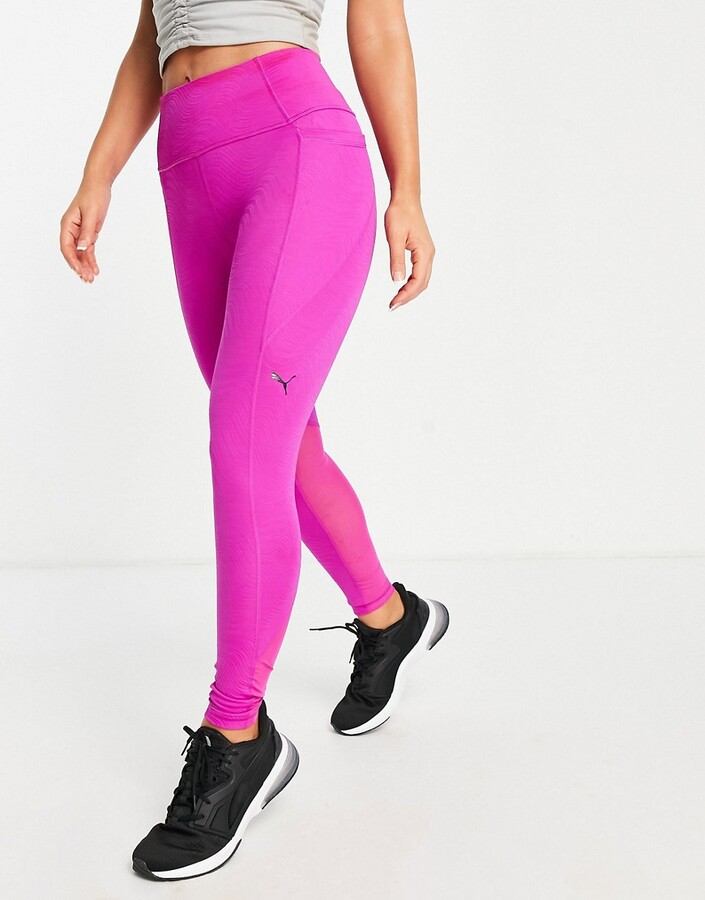 Puma Training Flawless high waisted 7/8 leggings in pink texture -  ShopStyle Activewear Pants