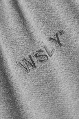 WSLY Embroidered Organic Cotton-blend Jersey Track Pants - Gray
