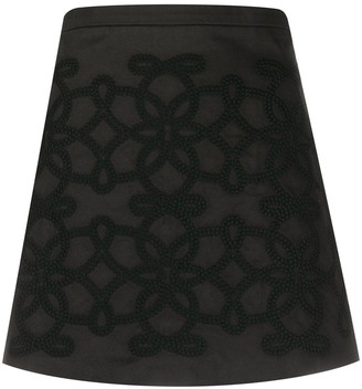 Wandering embroidered A-line skirt