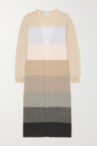 Thumbnail for your product : Madeleine Thompson Pricus Striped Cashmere Cardigan - Beige