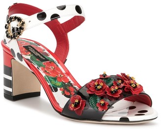 Dolce & Gabbana Floral Embellished Sandals
