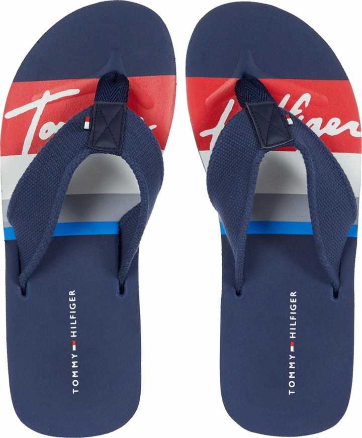 hilfiger flip flops mens