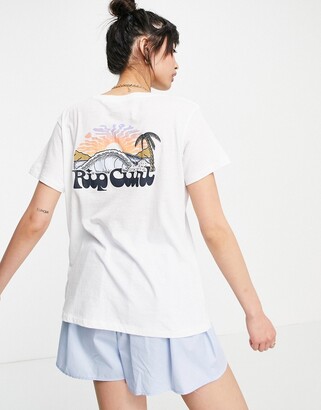 Rip Curl Breaking Waves t shirt in white
