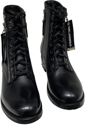 karl lagerfeld paris sophia leather block heel booties