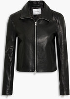 Zip-detailed leather jacket 