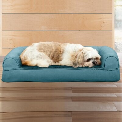 FurHaven Faux Fleece & Chenille Soft Woven Orthopedic Sofa Dog Bed
