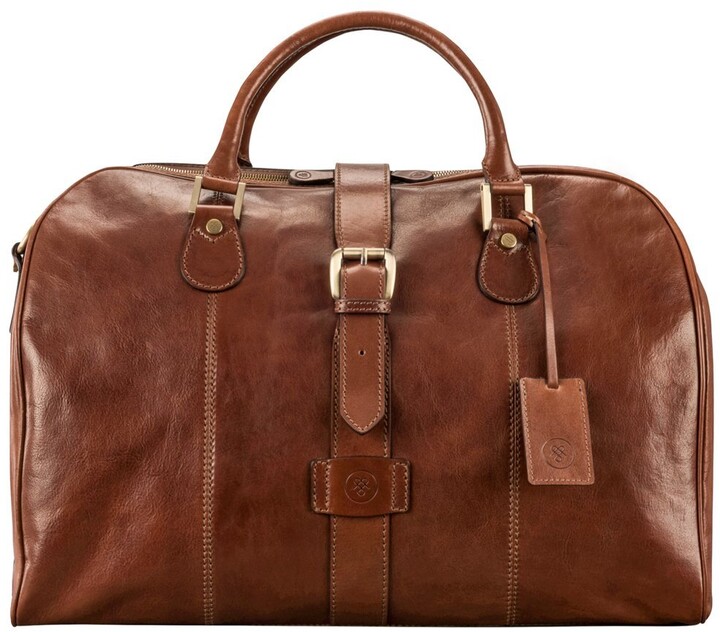 Maxwell Scott Bags Tan Brown Mens Leather Flight Bag ShopStyle Luggage