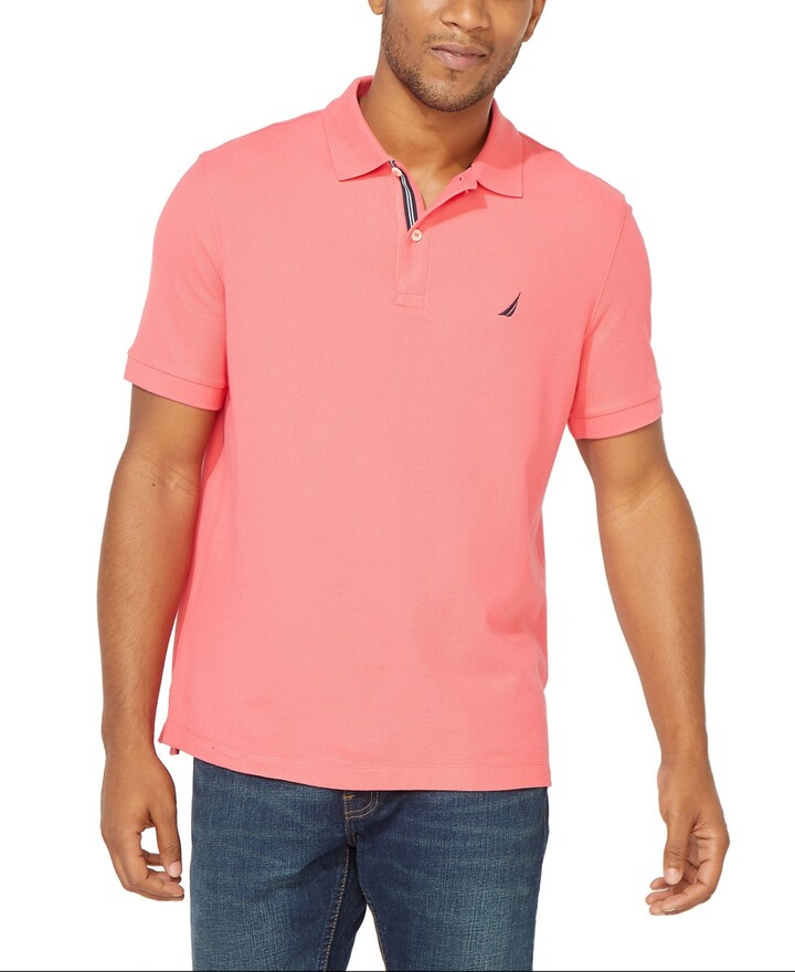 Pink, XX Large Rotation Printed Pique Polo Collar T-Shirt Navy,Short Sleeve 100% Cotton-Thin Fabric Complete Printed Collar is Tricot. Duca Blanca