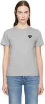 Comme des Garçons Play Grey and Black Small Heart Patch T-Shirt
