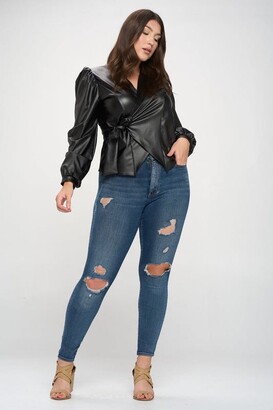 Plus Size Leather Tops | Shop The Largest Collection | ShopStyle