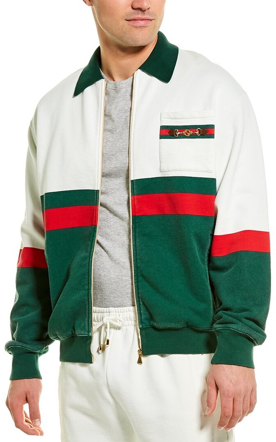 Gucci Web Detail Zip-Up Jacket - ShopStyle Outerwear