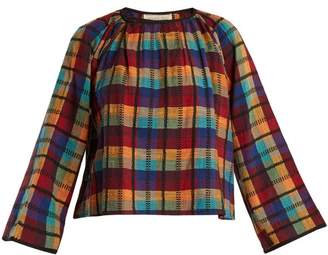 Ace&Jig Farrah Gathered Neck Checked Cotton Blouse - Womens - Multi