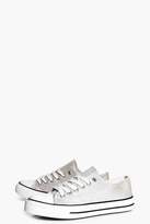 Thumbnail for your product : boohoo Ella Lace Up Metallic Croc Trainer