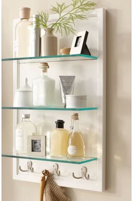 Pottery Barn Cabinet with Frosted Glass