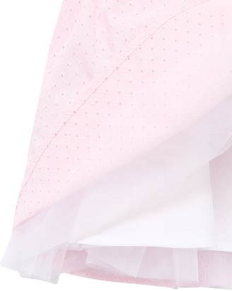 MonnaLisa Ruffled Embroidered Cotton Dress