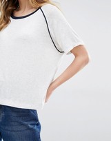 Thumbnail for your product : Weekday Retro T-Shirt with Contrast Piping
